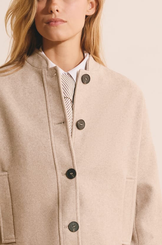 Short Buttoned Coat;${refinementColor}