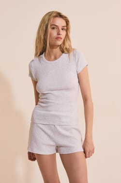Camiseta de pijama de cuello redondo de algod&oacute;n;${refinementColor}