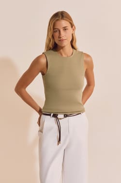 T-shirt sans manches en coton;${refinementColor}