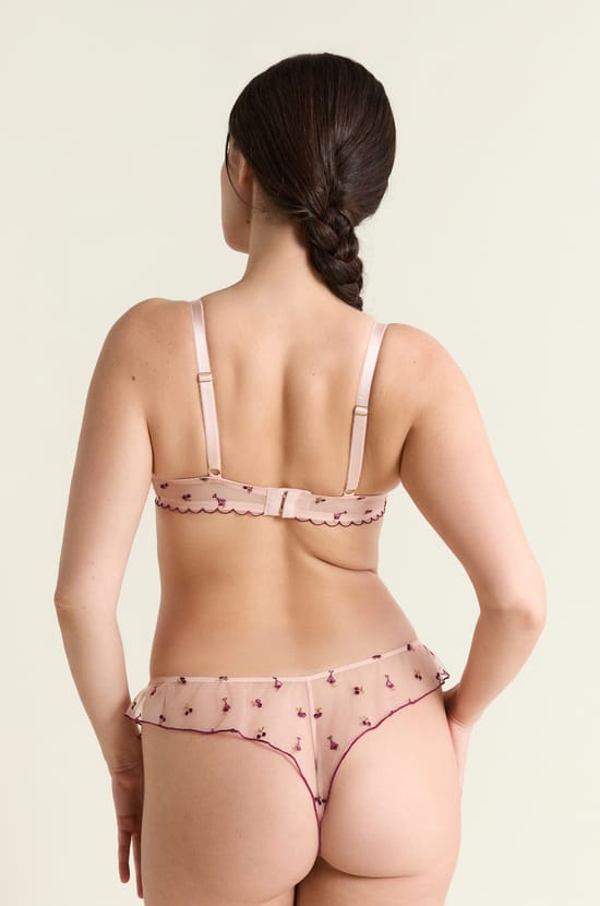 Triangle Bra in Tulle with Embroidered Mocktail Motifs;${refinementColor}