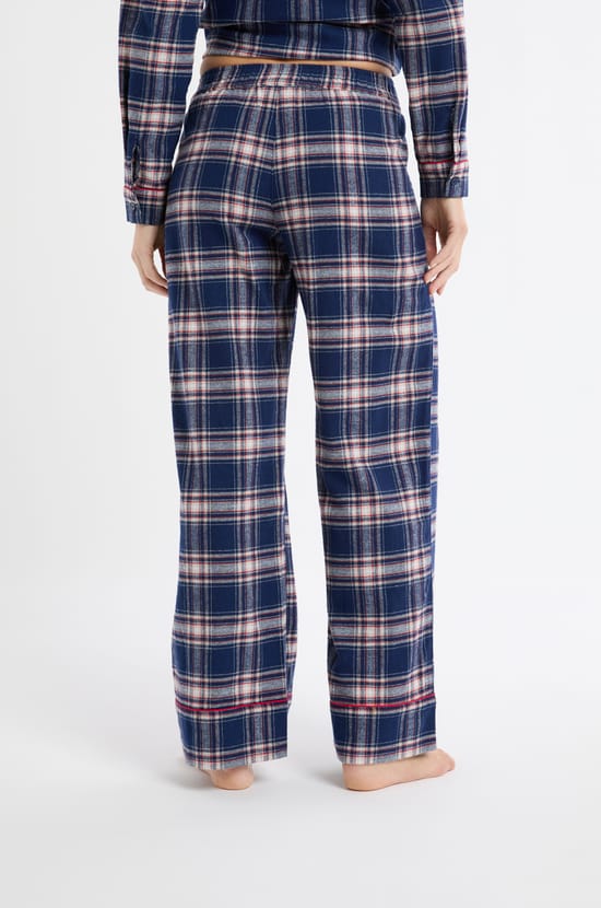 Checkered Cotton Pyjama Trousers;${refinementColor}