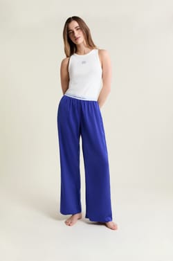 Pantalon de pyjama taille &eacute;lastique "move, smile, sleep;${refinementColor}