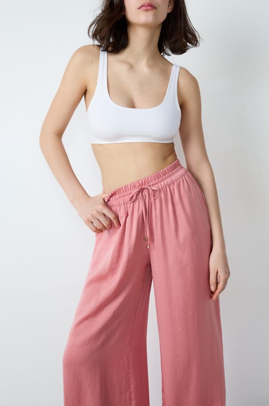 Wide-Cut Satin Trousers;${refinementColor}