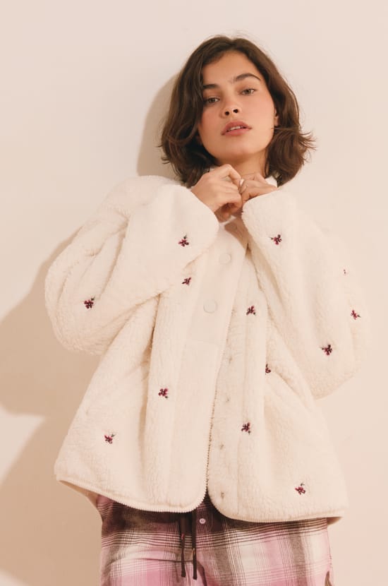 Veste avec motif floral;${refinementColor}