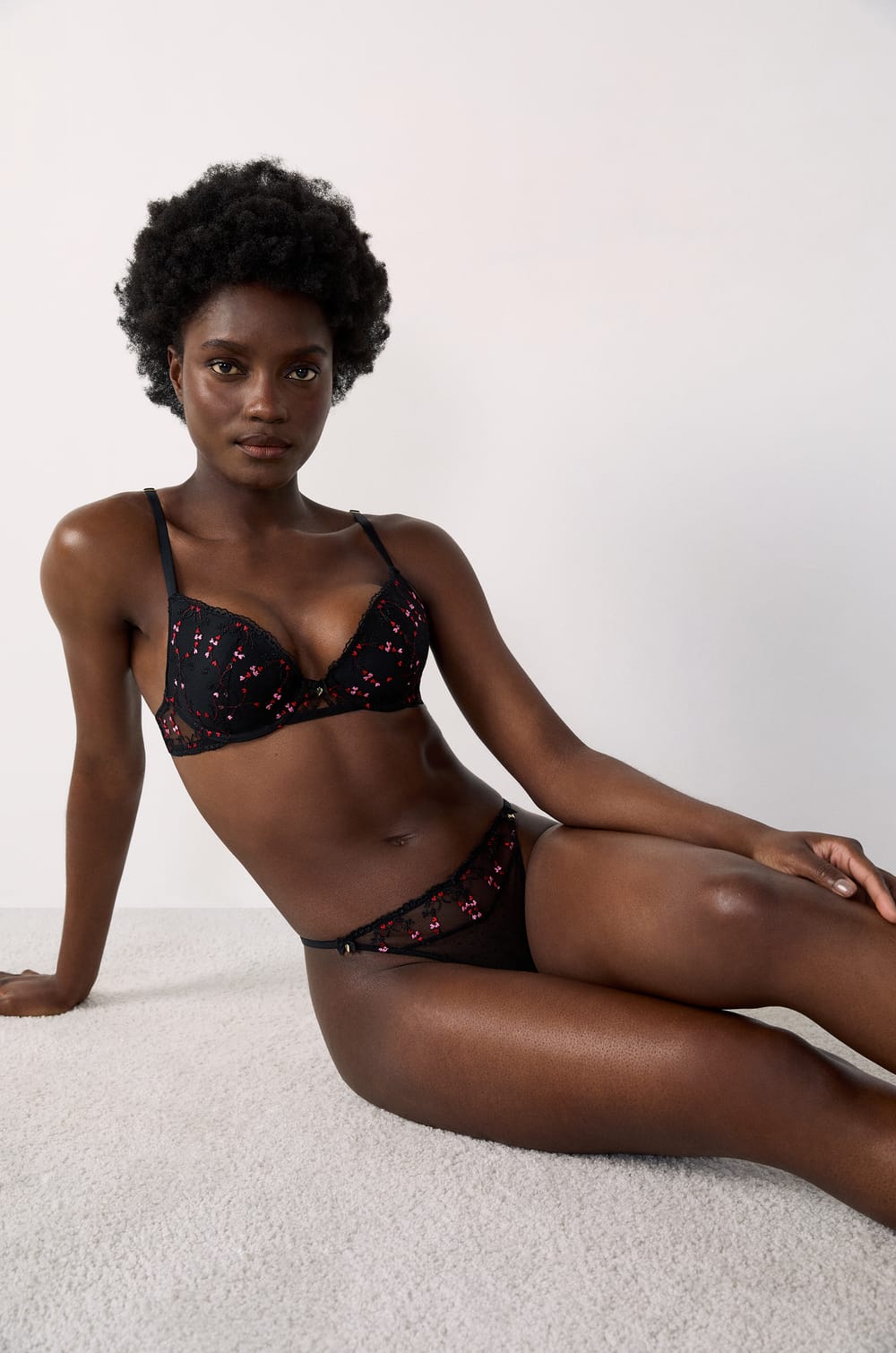 Embroidered Tulle Thong;${refinementColor}