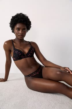 Embroidered Tulle Thong;${refinementColor}