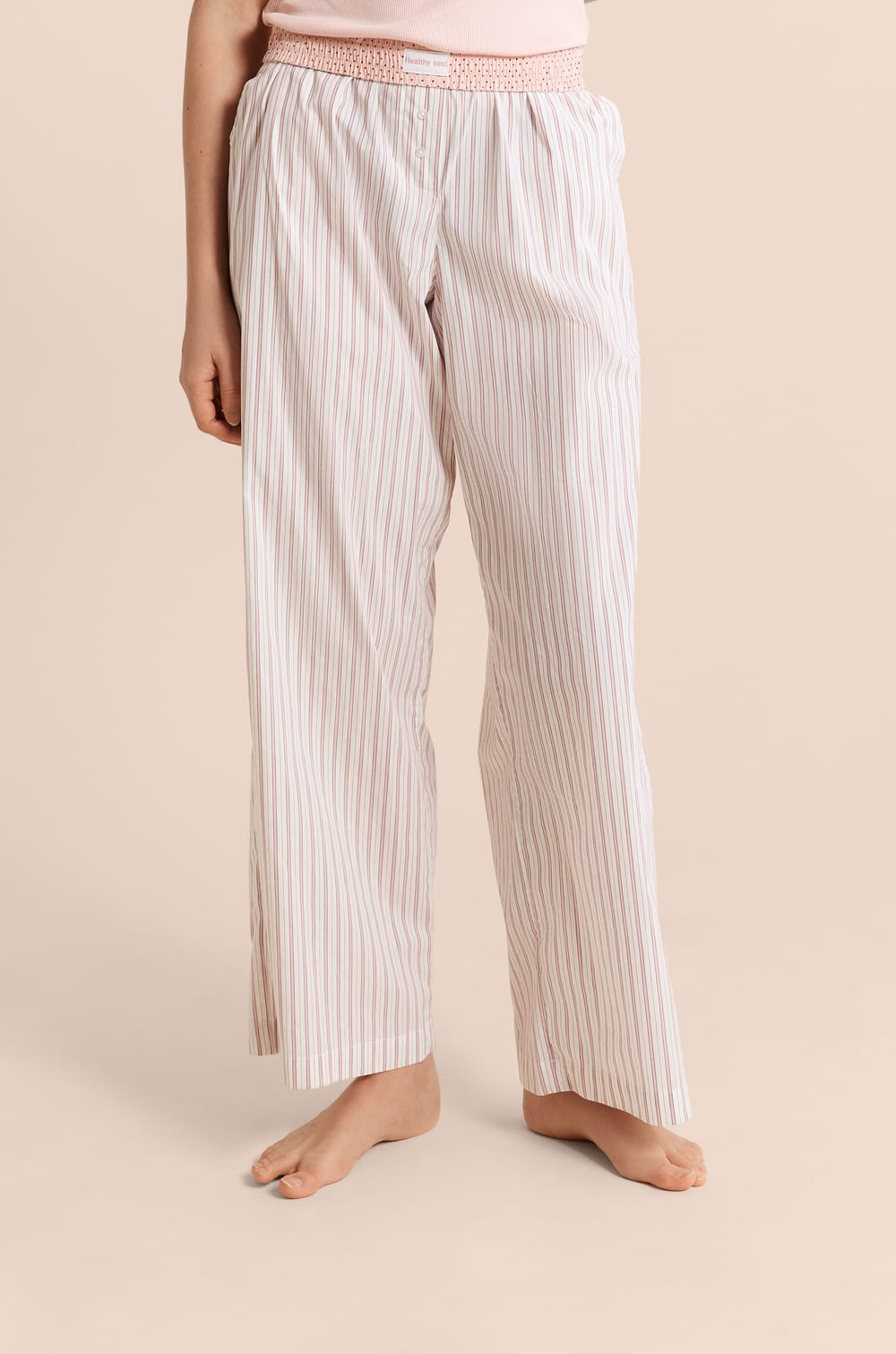 Pantalon de pyjama &agrave; rayures avec coton;${refinementColor}