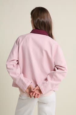 Short Velvet Collar Jacket;${refinementColor}