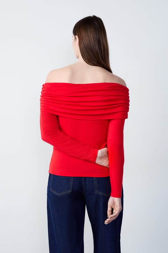 T-shirt manches longues col bateau;${refinementColor}