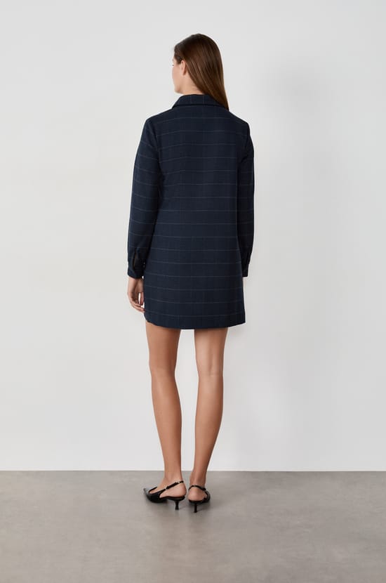  Robe courte manches longues à rayures;${refinementColor}