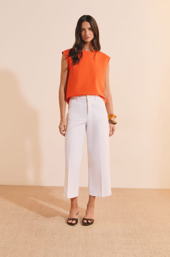 T-shirt sans manches en coton;${refinementColor}
