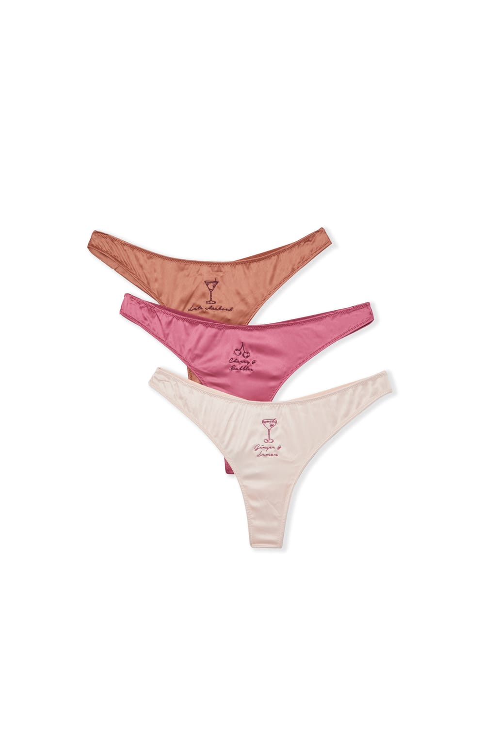 Lot de 3 tangas satin&eacute;s;${refinementColor}