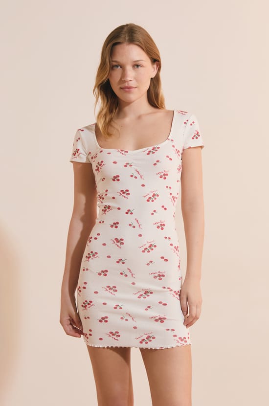 Nuisette &agrave; motifs en coton;${refinementColor}