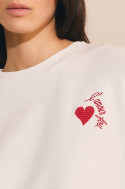 Sudadera de algod&oacute;n con estampado de corazones;${refinementColor}