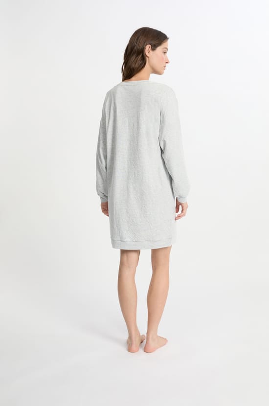 Chemise de nuit manches longues en coton;${refinementColor}