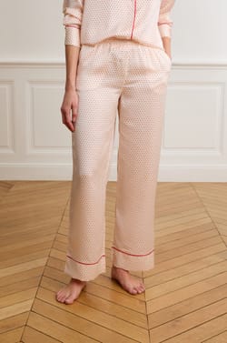 Satin Polka Dot Pajama Pants;${refinementColor}