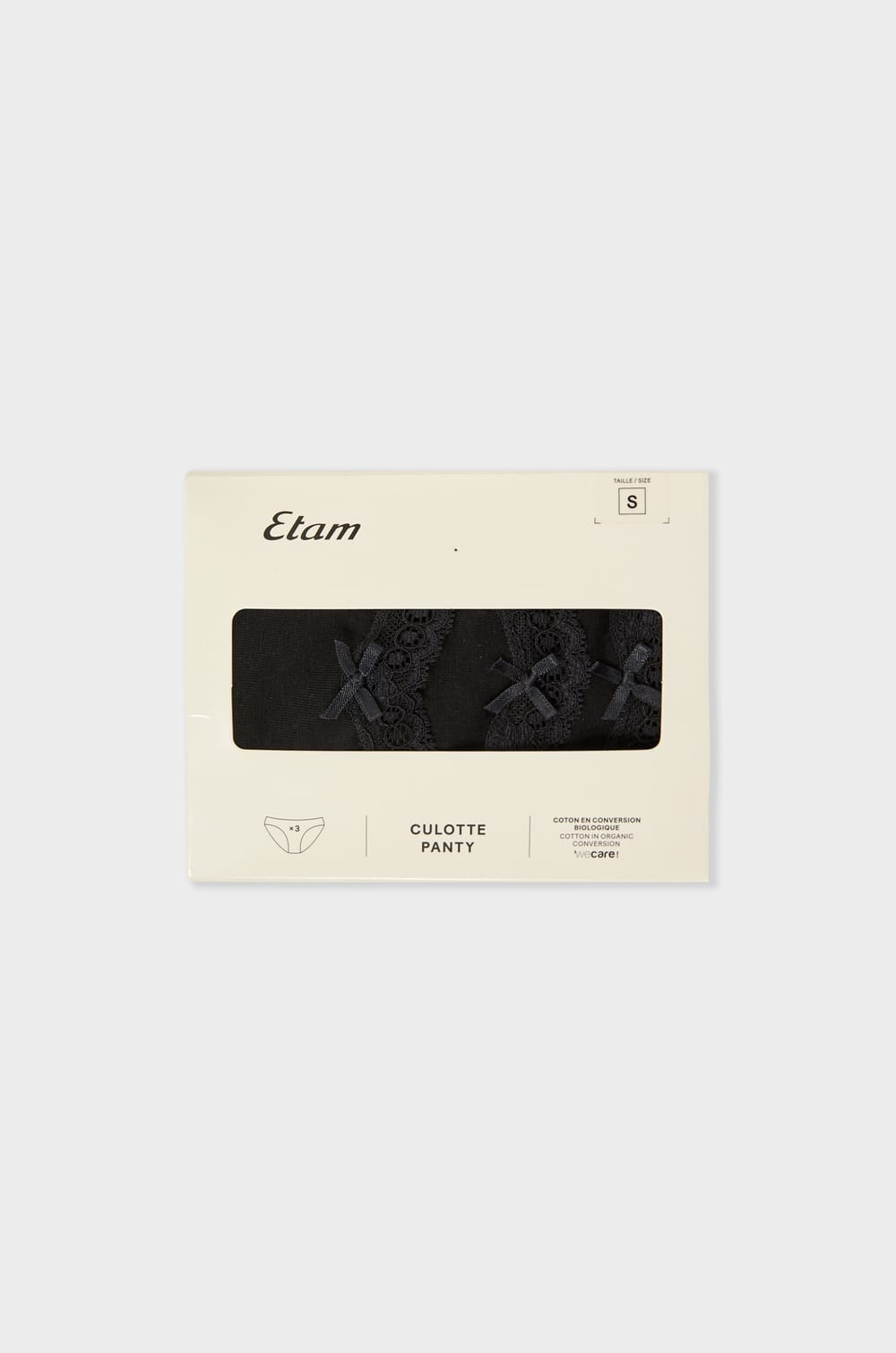 Pack of 3 Cotton and Lace Briefs;${refinementColor}