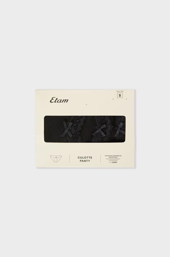 Lots de 3 culottes en coton et dentelle;${refinementColor}