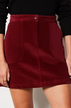 Short Ribbed Skirt;${refinementColor}