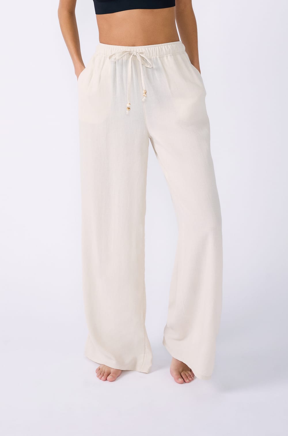Wide-Leg Linen Pants;${refinementColor}