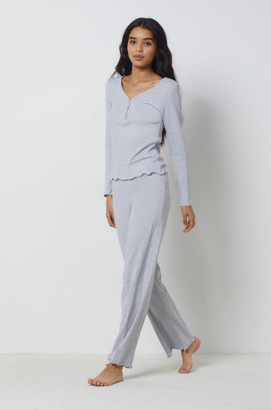 Richelieu Ribbed Pyjama Trousers;${refinementColor}
