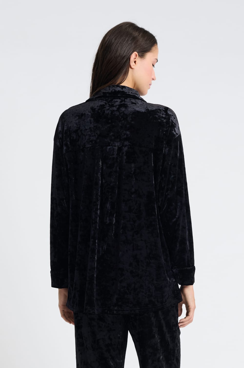 Velvet Pyjama Shirt;${refinementColor}