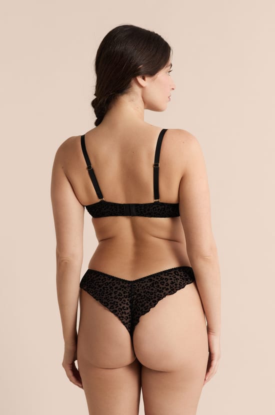 Soutien-gorge en tulle &agrave; motif l&eacute;opard;${refinementColor}