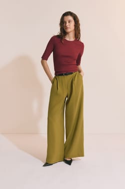 T-shirt manches 3/4 en coton;${refinementColor}