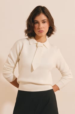 Pull manches longues avec lien &agrave; nouer;${refinementColor}