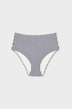 High-Waist Striped Bikini Briefs;${refinementColor}