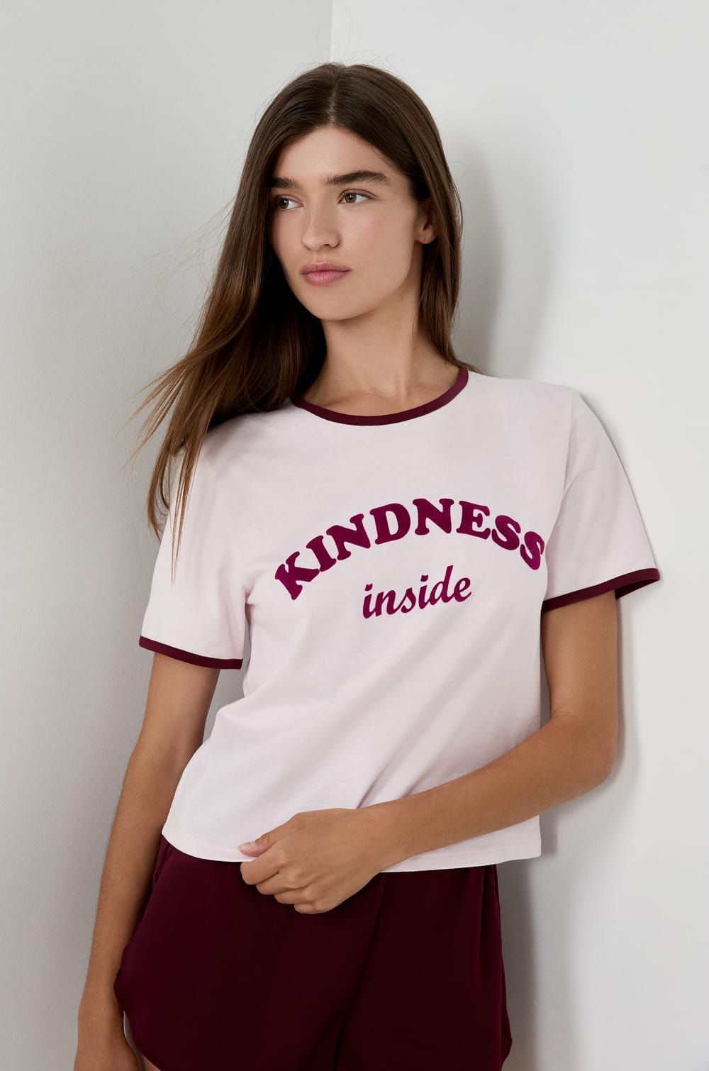 T-shirt de pyjama imprimé;${refinementColor}