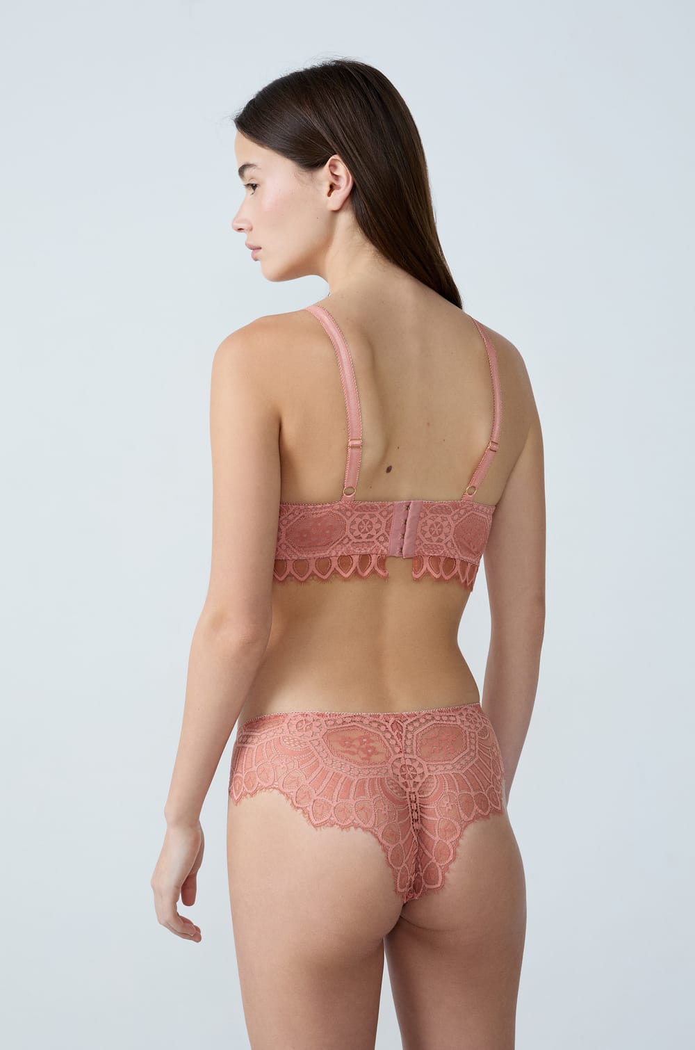 Embroidered Unlined Demi Bra;${refinementColor}
