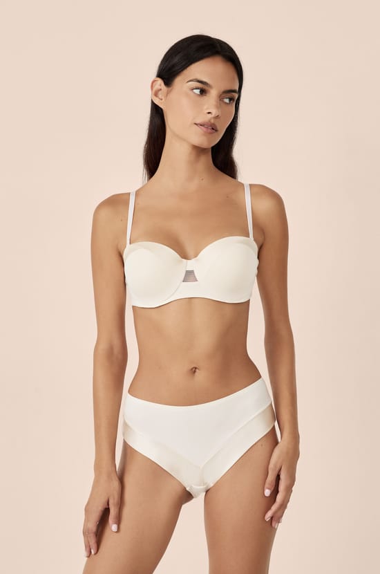 Soutien-gorge bandeau coques fines bretelles amovibles;${refinementColor}