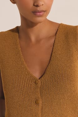 Pull cardigan sans manches avec coton;${refinementColor}