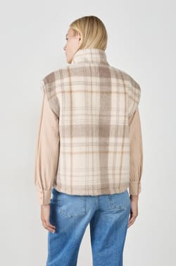 Veste sans manches à carreaux;${refinementColor}