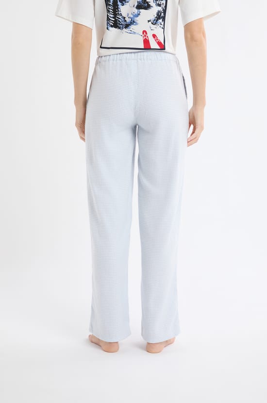 Pantalon de pyjama à carreaux en coton;${refinementColor}