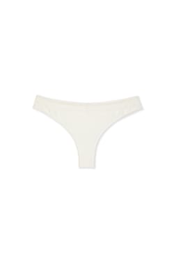 Tanga de microfibra con detalles de encaje;${refinementColor}