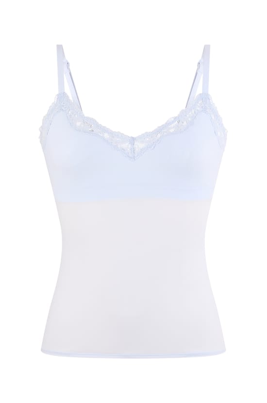 Caraco en microfibre et dentelle avec brassi&egrave;re int&eacute;gr&eacute;e et pads;${refinementColor}