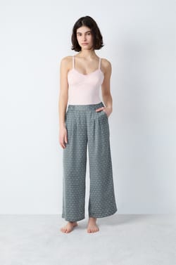 Printed Pajama Pants;${refinementColor}