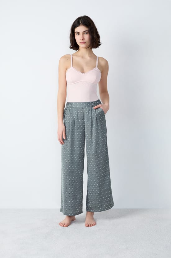 Printed Pajama Pants;${refinementColor}