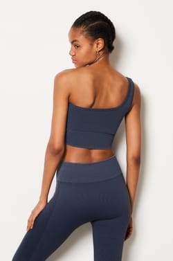 Ribbed Asymmetric Bralette - Light Support;${refinementColor}