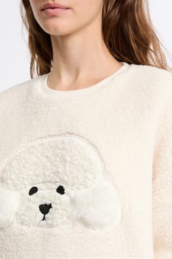 Bluza z motywem psa z efektem polaru;${refinementColor}