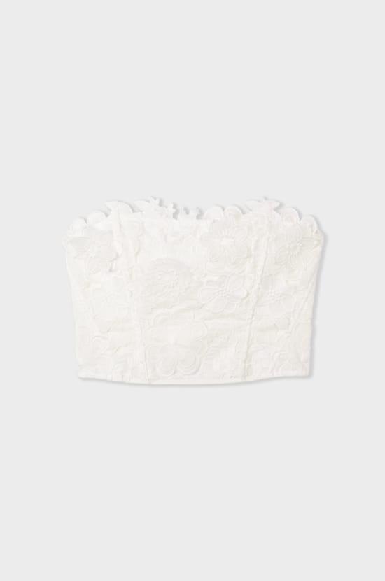 Soutien-gorge bustier sans coques avec broderies;${refinementColor}