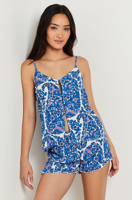 Floral Pyjama Shorts;${refinementColor}