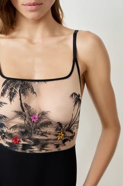 Embroidered Bodysuit;${refinementColor}