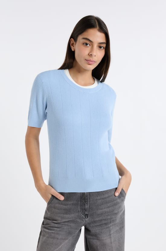 Pull col rond en maille fine;${refinementColor}
