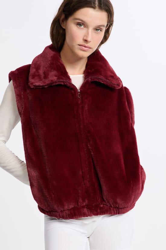 Gilet sans manches effet polaire;${refinementColor}
