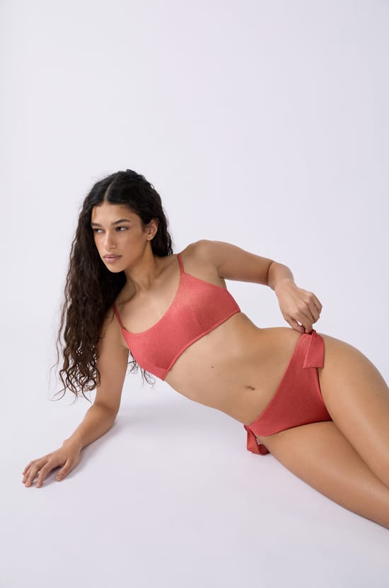 Glittery Brazilian tie-side bikini bottom;${refinementColor}