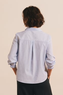 Chemise &agrave; rayures avec coton;${refinementColor}