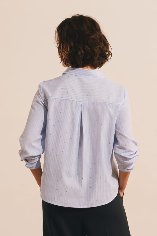 Chemise &agrave; rayures avec coton;${refinementColor}
